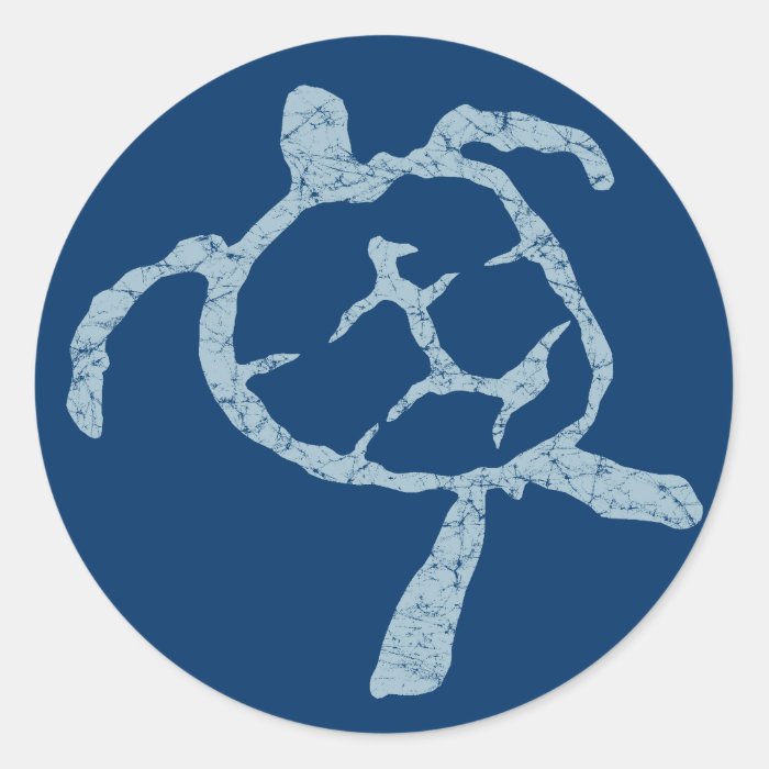 turtle light blue round sticker