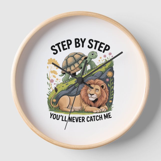 Turtle Lion Funny Clock (Front)