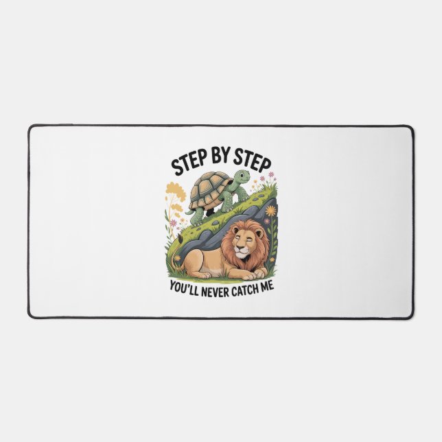Turtle Lion Funny Desk Mat (Front)