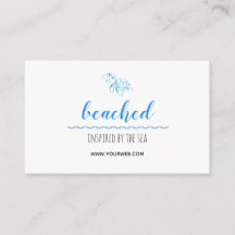 Turtle Logo Beach theme White Business Card