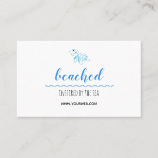 Turtle Logo Beach theme White Business Card