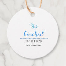 Turtle Logo Beach Theme White Hang Tag