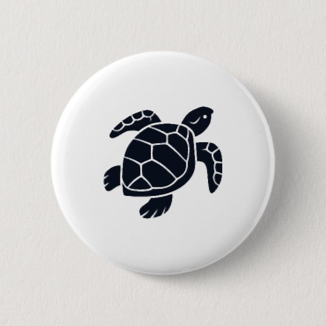 Turtle Logo Emblem Red-Eared Slider Tortoise Copy Button (Front)