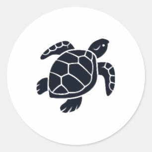 Turtle Logo Emblem Red-Eared Slider Tortoise Copy Classic Round Sticker