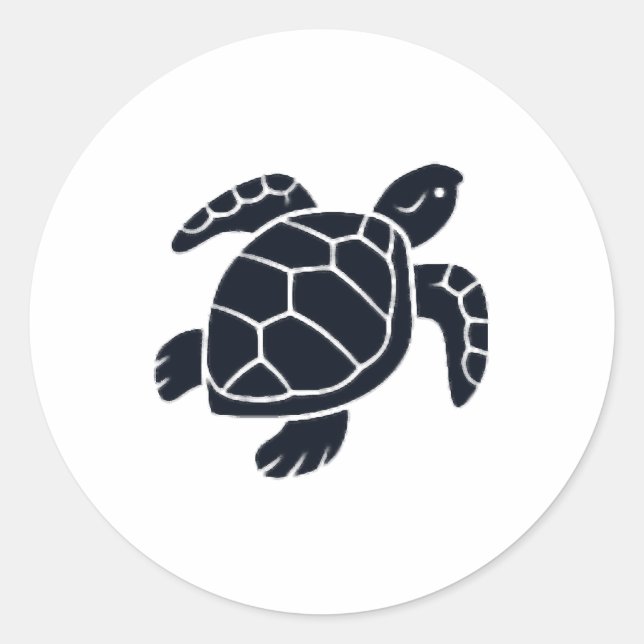 Turtle Logo Emblem Red-Eared Slider Tortoise Copy Classic Round Sticker (Front)