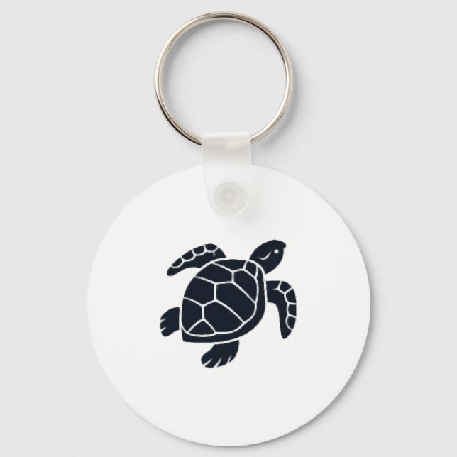 Turtle Logo Emblem Red-Eared Slider Tortoise Copy Keychain (Front)