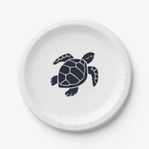 Turtle Logo Emblem Red-Eared Slider Tortoise Copy Paper Plates