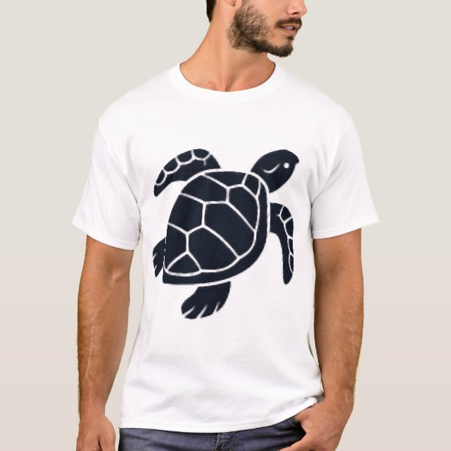 Turtle Logo Emblem Red-Eared Slider Tortoise Copy T-Shirt (Front)