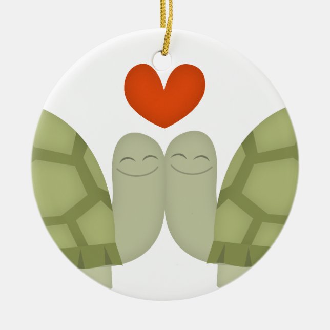 Turtle love ceramic ornament (Front)