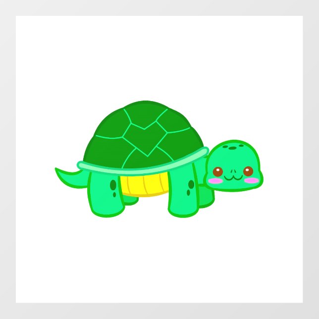 Turtle Love Cute Animal Wall Decal (Front)