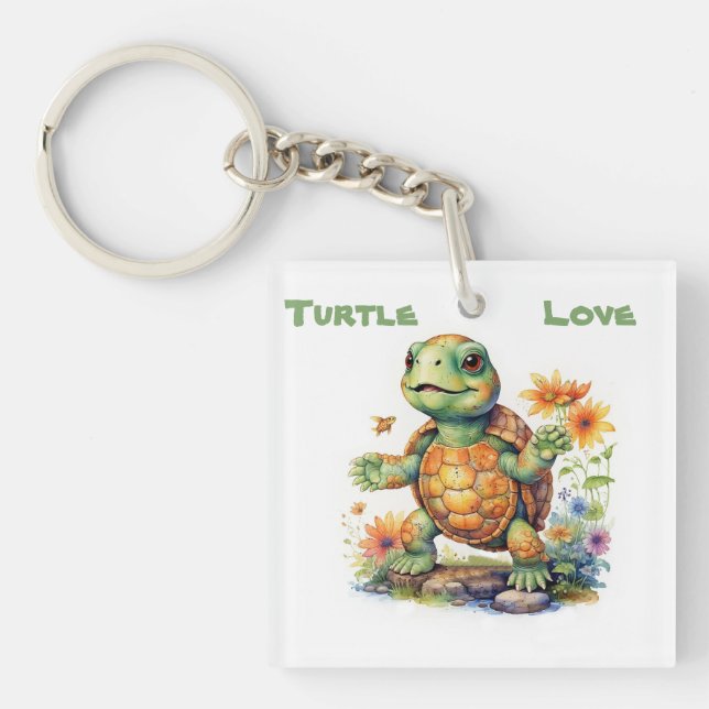 Turtle Love  Keychain (Front)