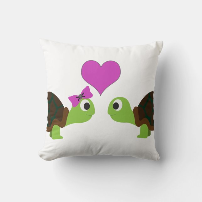 Turtle Love Throw Pillow (Front)