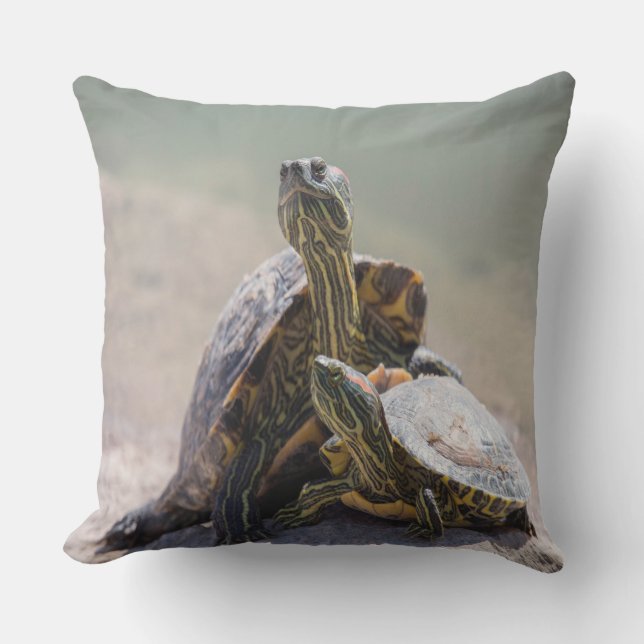 Turtle Love Throw Pillow (Front)