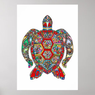 Turtle Lover Abstract Turtle Poster