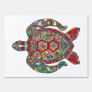 Turtle Lover Abstract Turtle Sign