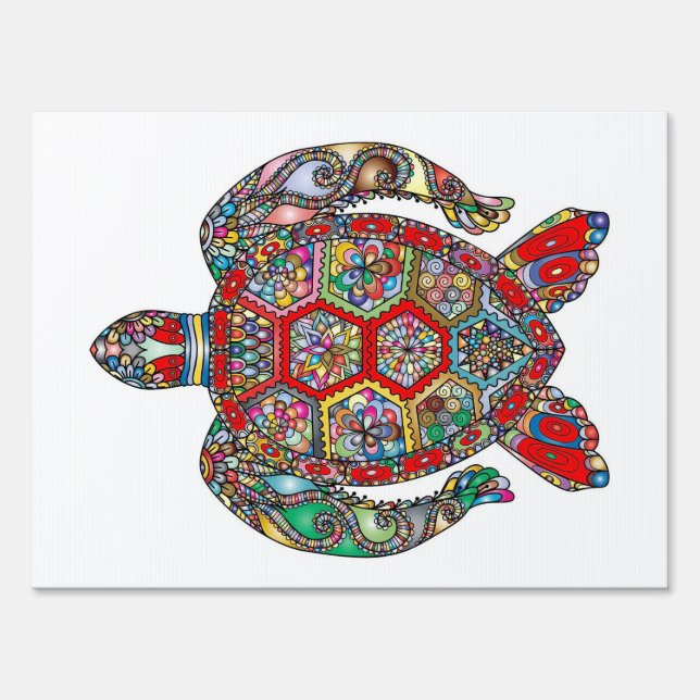 Turtle Lover Abstract Turtle Sign (Front)