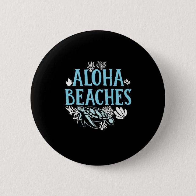 Turtle Lover | Aloha Beaches Button (Front)