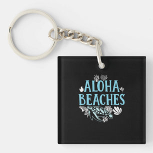 Turtle Lover Aloha Beaches Keychain