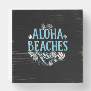 Turtle Lover Aloha Beaches Wooden Box Sign