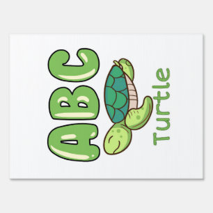 Turtle Lover Alphabet ABC Letter Turtle Sign