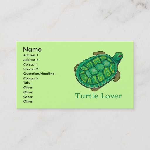 Customizable Turtle Lover Business Cards