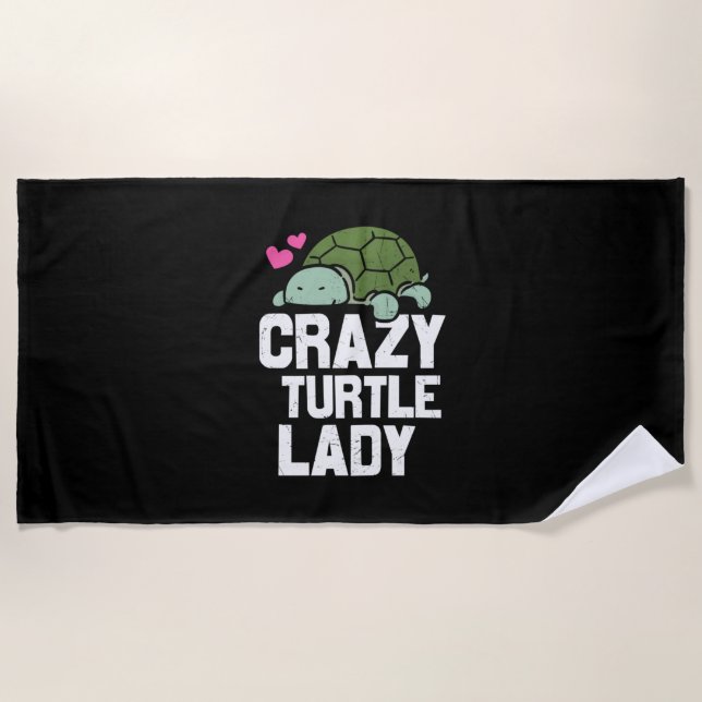 Turtle Lover | Crazy Turtle Lady Beach Towel (Front)