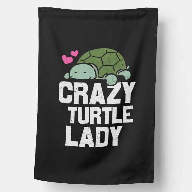 Turtle Lover | Crazy Turtle Lady House Flag (Front)
