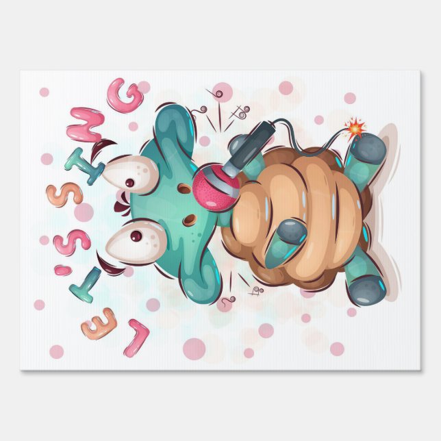 Turtle Lover Cute Turtle Is Singing Sign (Front)