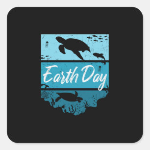 Turtle Lover Earth Day Square Sticker