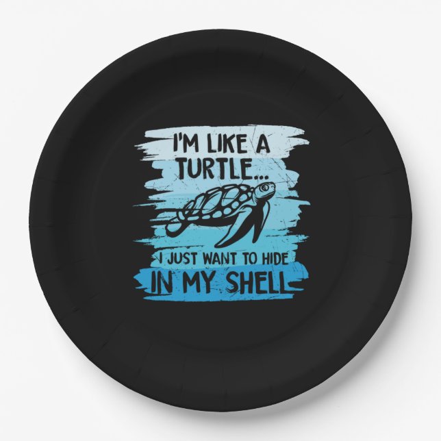 Turtle Lover | I Am Like A Turtle Paper Plates (Front)