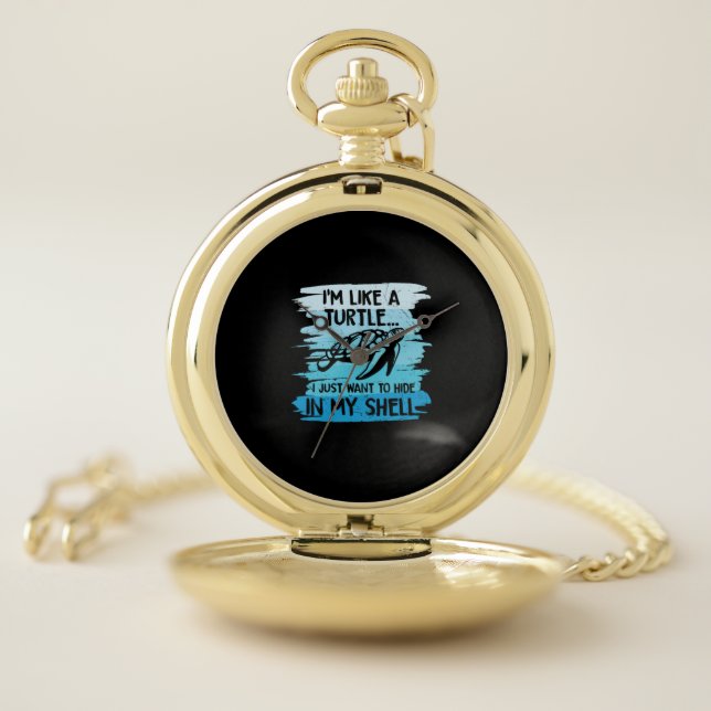 Turtle Lover | I Am Like A Turtle Pocket Watch (Inside)
