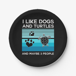 Turtle Lover I Like Dogs And Turtles Paper Plates