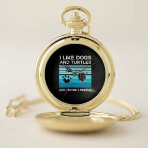 Turtle Lover I Like Dogs And Turtles Pocket Watch