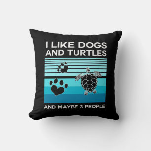 Turtle Lover   I Like Dogs And Turtles Throw Pillow