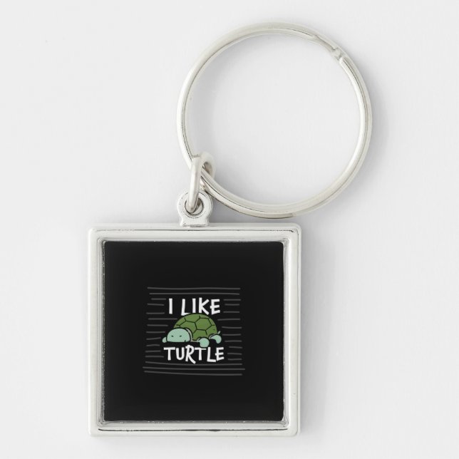 Turtle Lover | I Like Turtles Keychain (Front)