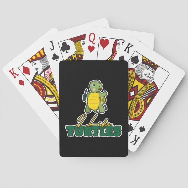 Turtle Lover | I Like Turtles Poker Cards (Back)