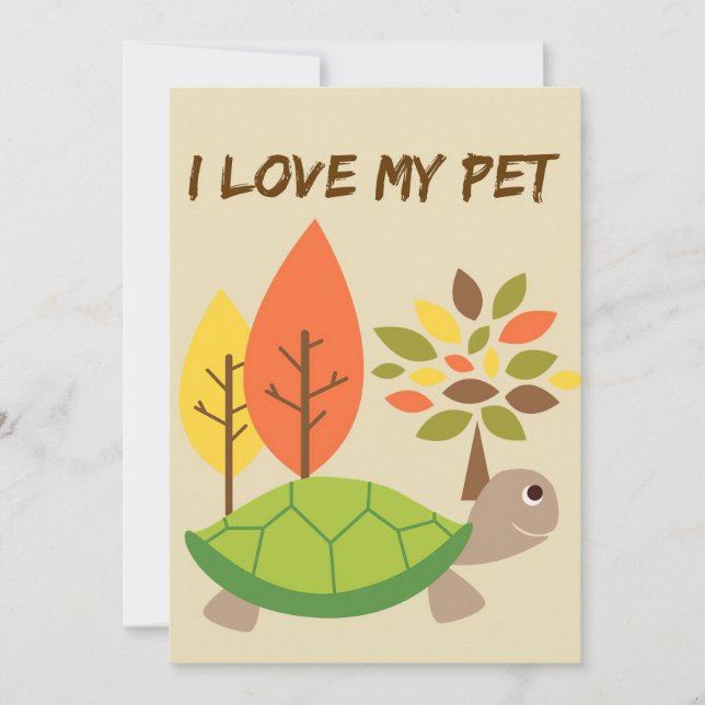 Turtle Lover I Love My Turtle Save The Date (Front)