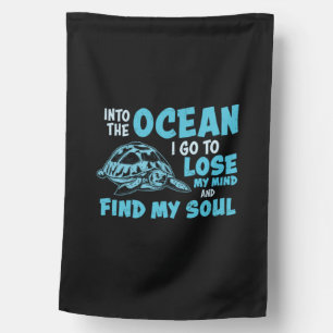 Turtle Lover Into The Ocean House Flag