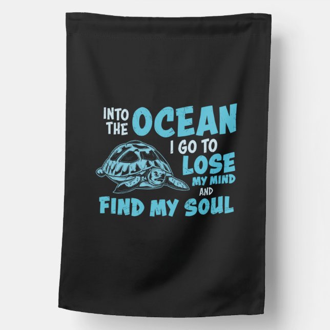 Turtle Lover | Into The Ocean House Flag (Front)