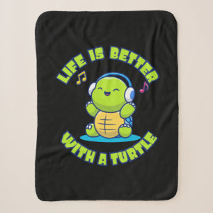 Turtle Lover Life Is Better With A Turtle Sherpa Blanket