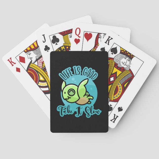 Turtle Lover | Life Is Good With A Turtle Poker Cards (Back)