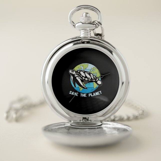 Turtle Lover | Save The Planet Pocket Watch (Inside)