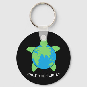 Turtle Lover Save The Turtle Planet Keychain