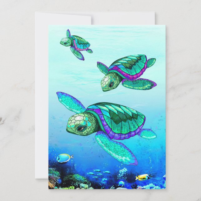 Turtle Lover Sea Turtles Dance Save The Date (Front)