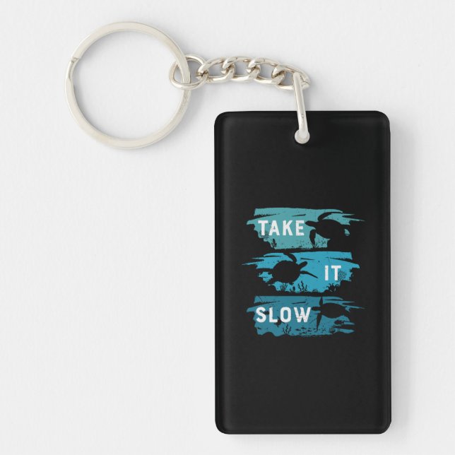 Turtle Lover | Take It Slow Keychain (Front)