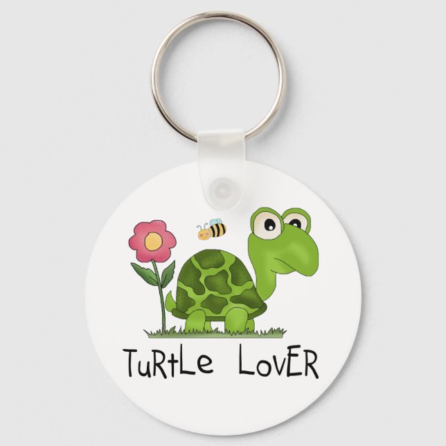 Turtle Lover Tshirts and Gifts Keychain (Front)