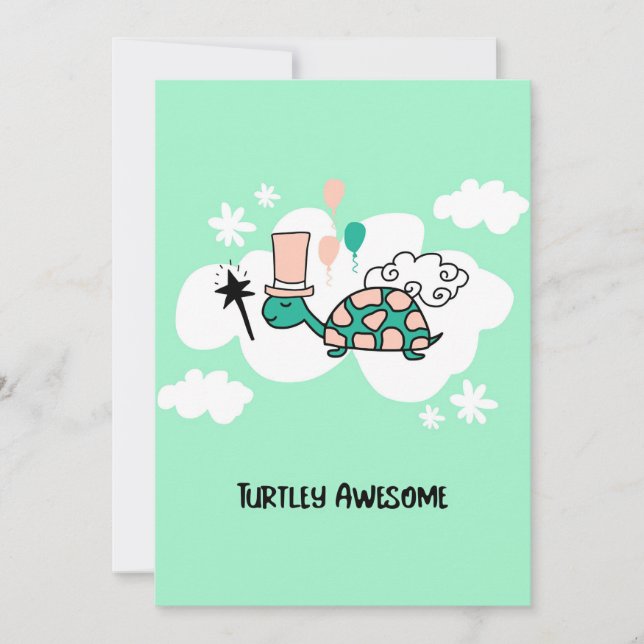 Turtle Lover Turtle At The Clouds Save The Date (Front)