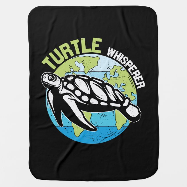 Turtle Lover | Turtle Whisperer Baby Blanket (Front)