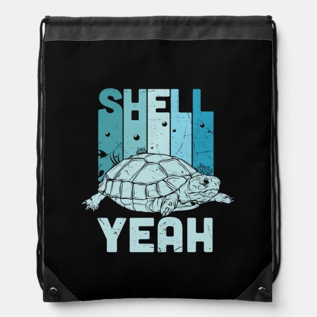 Turtle Lover | Turtle Yeah Drawstring Bag (Front)