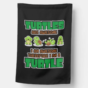 Turtle Lover Turtles Are Awesome House Flag
